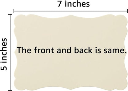 50 Pack Blank Kraft Cards Cardstock Thick Paper Brown Greeting Cards for DIY Gift Card Menus, Baby Shower and Wedding Invitations (Cream, 5x7IN)