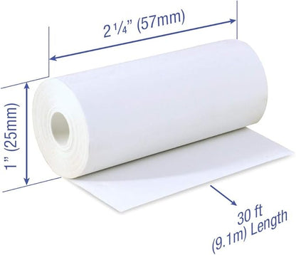 2 1/4 x 30 feet x 144 rolls CORELESS BPA Free Thermal Paper Rolls for Poynt and Pidion Thermal Receipt Printers. 25mm diameter