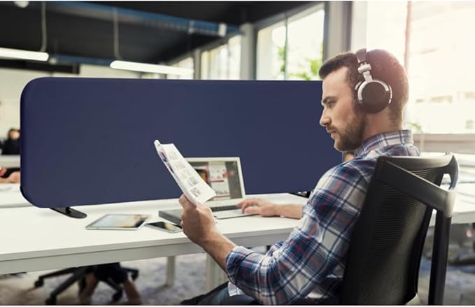Desk Divider, Portable Desk Privacy Panel Shield for Office, Student, Classroom, Freestanding, Scratch Resistance, 48"x18", Cobalt