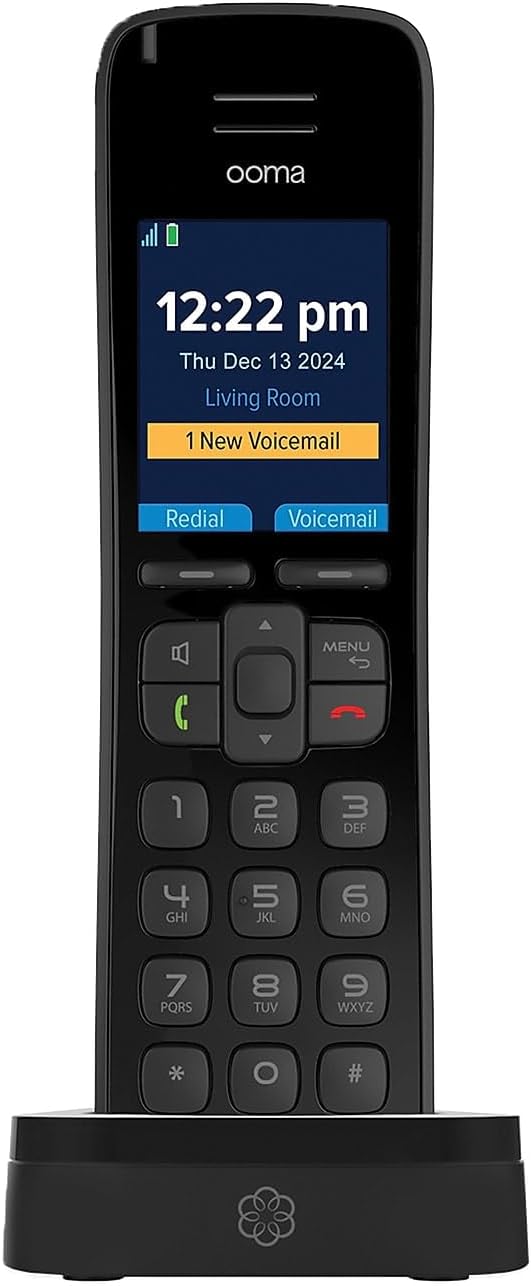 Ooma Telo VoIP Home Phone with 3x HD3 Handset, Black (TELO3HD3)