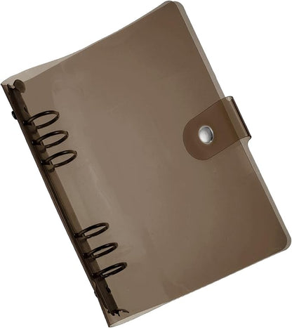 PATIKIL A6 Clear Binder Cover, Soft PVC Loose Leaf Binder Protector Refillable Notebook Shell with Snap Button Closure for DIY Meeting Notebook Folder, Black