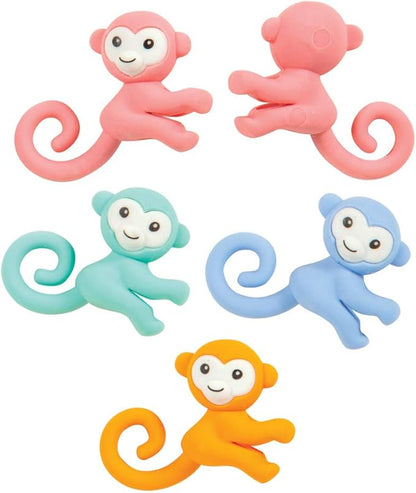 Raymond Geddes Monkey Pencil Top Erasers (Pack of 24)