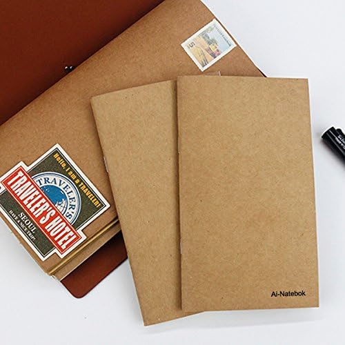 Blank Paper Travel Notebook Inserts, Unlined Refill for Travelers Notebook/Journal - 7.4 X 4 Inch - Set of 3-240 Pages, Supply by ai-natebok