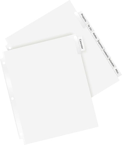 Avery Big Tab Insertable Extra Wide Dividers for 3 Ring Binders, 8-Tab Sets, Clear Tabs, 6 Sets (21940)