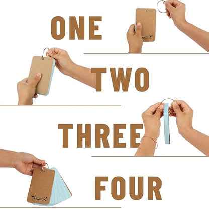 Koogel 300 Pcs Colored Index Cards, 3 x 5 Inch Study Notecards with Ring for School, Learning, Memory