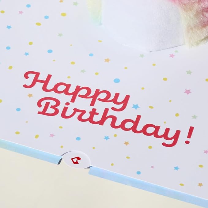 Lovepop Plushpop Soft Animal Pop-Up Card for Her and Him - 3D Bear Happy Birthday Greeting Card for Boys, Girls, Men, Women - Celebrate 6" x 8" Card - Tie Dye