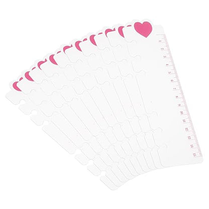 PATIKIL 7.1"x2" Bookmark Ruler, 10 Pack Snap-in Ruler Page Marker Book Mark Measuring Tools for 6-Hole Binder Notebook, Pink Heart Shape