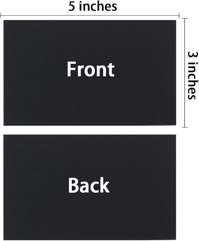 100 Pack Thick Paper Cardstock Blank Heavy Cards Stock for Invitations, Greeting Cards Making, Postcards, Photos, 250GSM Thick Paper (Black, 3x5 inches)
