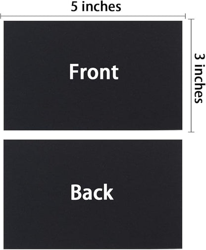 100 Pack Thick Paper Cardstock Blank Heavy Cards Stock for Invitations, Greeting Cards Making, Postcards, Photos, 250GSM Thick Paper (Black, 3x5 inches)