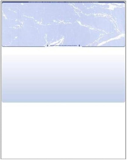 Compuchecks Check on Top Blank Check Paper - 250 Pack, Quick-Books & Laser Printer Compatible - Security Business Checks with Voucher - 8.5" x 11" Blue Marble