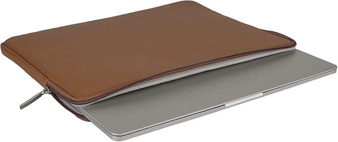 RAINYEAR 11 Inch Laptop Sleeve Soft PU Leather Case Protective Water Resistant Zipper Cover Padded Carrying Bag Compatible with 11.6'' MacBook Air Surface for 11" Chromebook Notebook Computer (Brown)