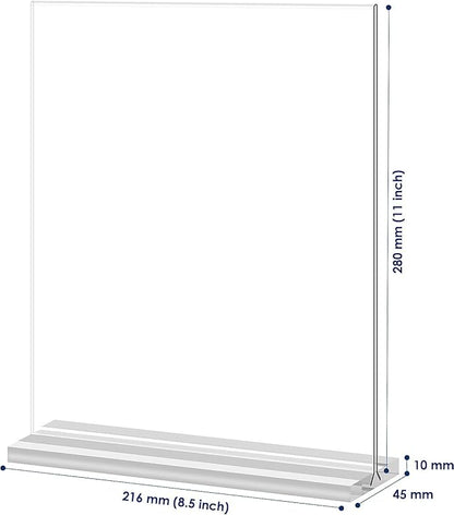 2 Pack Acrylic Sign Holder 8.5x11 Vertical Double-Sided Display