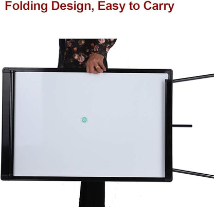 40" x 28" Height Adjustable Magnetic Dry Erase Easel Board with Tripod Stand – Includes 25 Sheets Flipchart Pad, Magnets & Eraser – Office Presentation Board, Black Frame