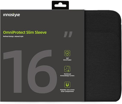 Protective 16 Inch Laptop Sleeve for 15 16 MacBook Air/Pro, 15.6 16 HP Dell Lenovo Asus Notebook - Shockproof, Water-Resistant with Accessory Pocket (Black, 16 inch)