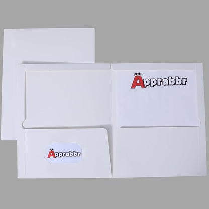 2 Pocket Glossy Laminated White Paper Folders Letter Size Presentation Folder Bulk Two Pocket Portfolio Folder for School Supplies Teacher Office Business Home (Box of 50)