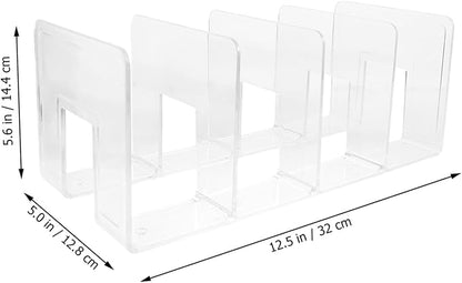 Ciieeo Wallet Acrylic Books Wallet Holder Desk Book Ends Book Holders for Shelves Book Stand Manager Shelf Partition Plate Decorate Bookend Storage Bag Desktop Delicate bookend