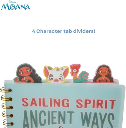 Innovative Designs Disney Moana Tab Journal Notebook for Kids, Spiral Bound, 96 Lined Pages, 8 x 7 inches