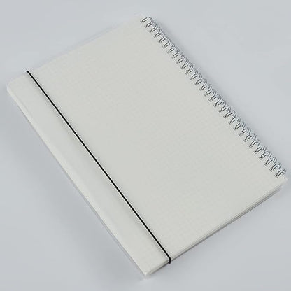 2 Pack B5 Spiral Bullet Dotted Journal with 120gsm Thick Paper, Dot Grid Spiral Notebook with Plastic Hardcover and Elastic Band Closure, 80 Sheets Per Pack 7.3X 10 inches