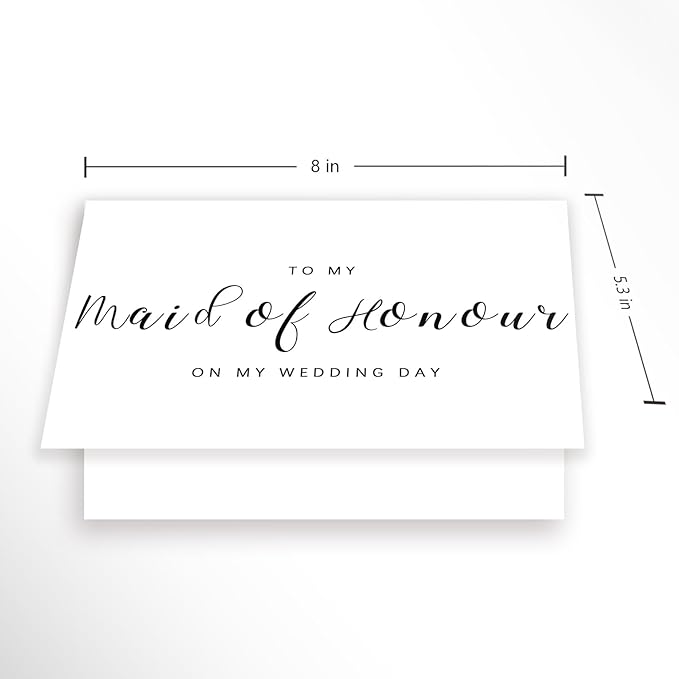 YiKaLus Wedding Day Thank You Card for Maid of Honour, Blank Inside