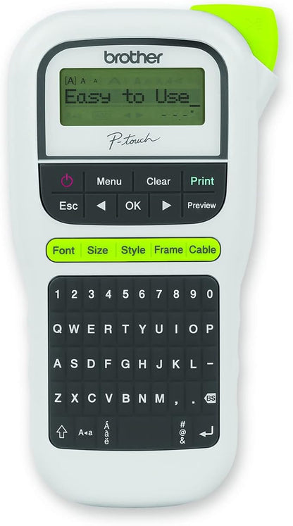 Brother P-Touch, PTH110, Easy Portable Label Maker, Lightweight, QWERTY Keyboard, One-Touch Keys, White (Renewed Premium)