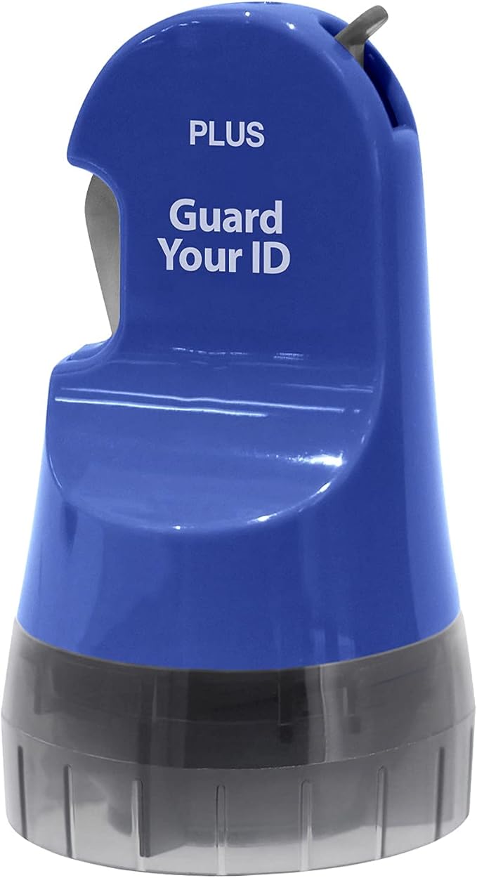 Guard Your ID 3 in 1 Wide Advanced Roller with Retractable Box & Envelope Opener and Identity Theft Prevention Security Stamp Blue