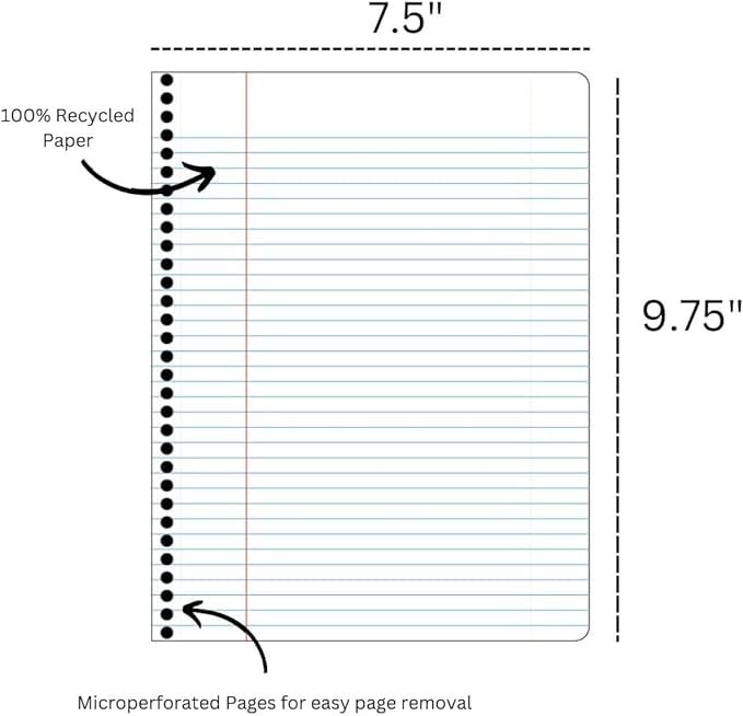 Decomposition Everglades College Ruled Spiral Notebook - 9.75 x 7.5 Journal with 160 Lined Pages - 100% Recycled Paper - Notebooks for School Supplies, Home & Office - Made in USA
