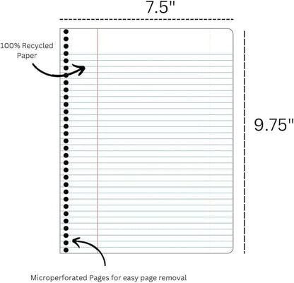 Decomposition Everglades College Ruled Spiral Notebook - 9.75 x 7.5 Journal with 160 Lined Pages - 100% Recycled Paper - Notebooks for School Supplies, Home & Office - Made in USA