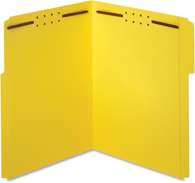 Pendaflex Fastener Folders Letter Size Bundle - Yellow 50pk 1/3 Cut 2 Fasteners (22940) and Green 50pk 2 Fasteners 1/3 Cut Assorted Tab Positions (22140GW)
