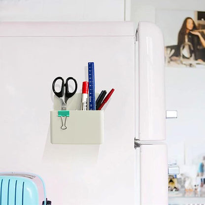 Magnetic Dry Erase Marker Holder - 2 Pack Pen Holder for Fridge, Whiteboard, School, Office, Home, Cup, White