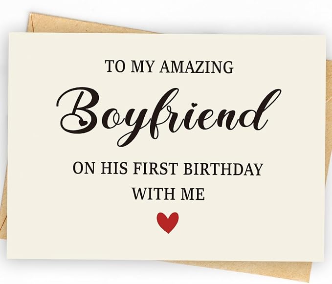 Birthday Card & Gift for Boyfriend, and Him | Happy Birthday Decorations for Boyfriend