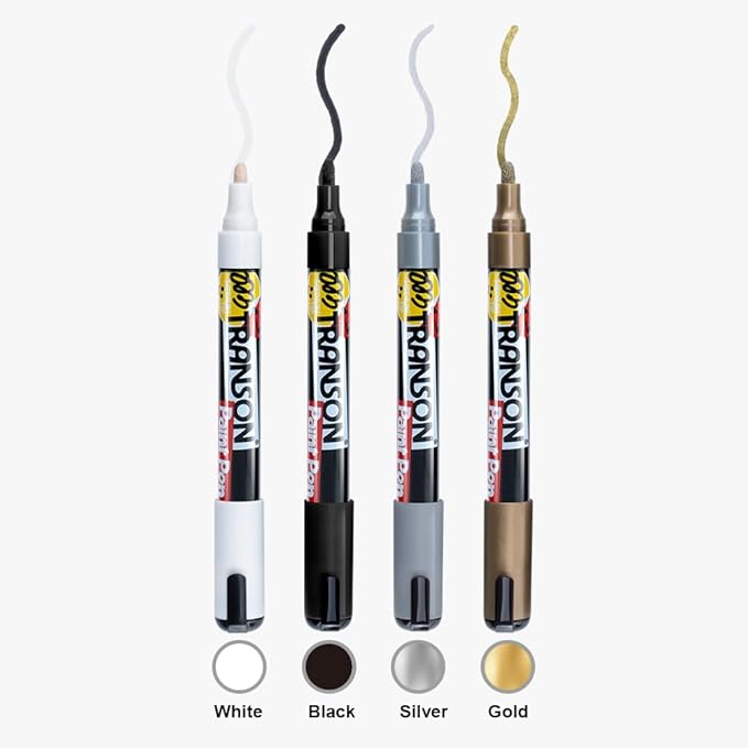 TRANSON 4 Colors Paint Markers for Fabric Rock Craft Diy Painting Medium Tip Oil Based Waterproof