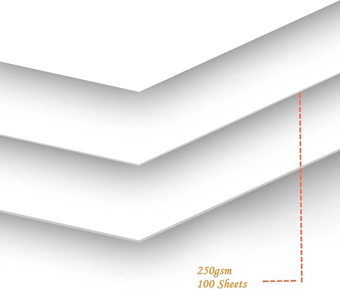 100 Sheets White Card Stock Printer Paper 250gsm 92lb Cover Blank Thick Cardstock Paper for Inviations Card Making,DIY Craft