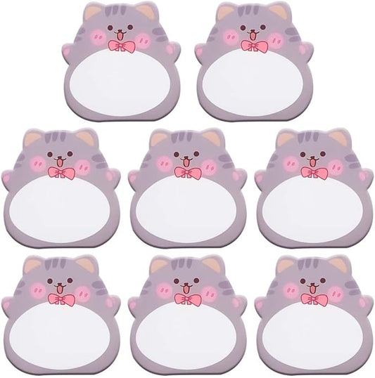 8 Packs Kawaii Kitten Sticky Notes, Cat Aesthetic Sticky Notes Set, Cartoon Inspirational Sticky Notes, Animals Shape Markers, Cute Anime Sticky Note Tabs for Office School Creative Gifts