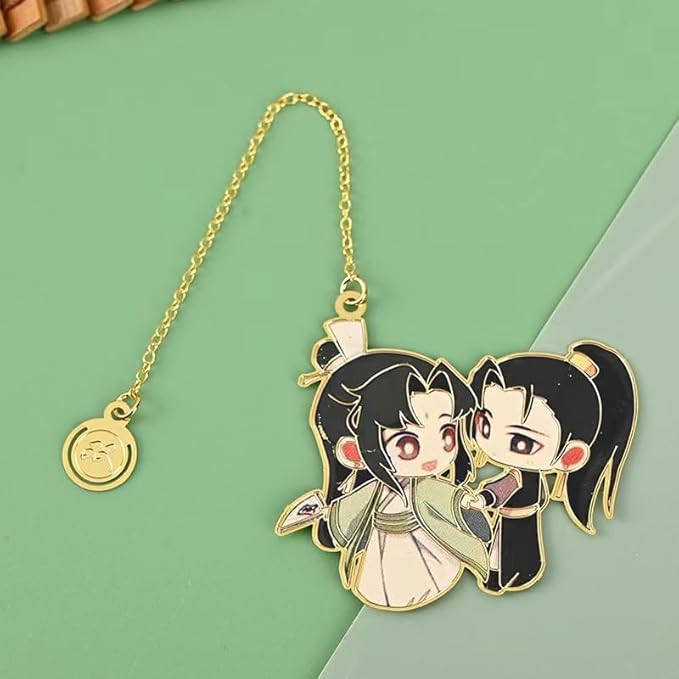 Chinese Mo Dao Zu Shi Bookmark Grandmaster of Demonic Cultivation Wei Wuxian LAN Wangji Metal hollowing Bookmark Chinese Style Tassel Book Markers Pagination Mark
