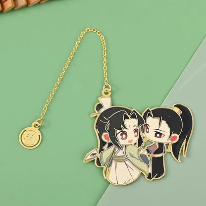 Chinese Mo Dao Zu Shi Bookmark Grandmaster of Demonic Cultivation Wei Wuxian LAN Wangji Metal hollowing Bookmark Chinese Style Tassel Book Markers Pagination Mark