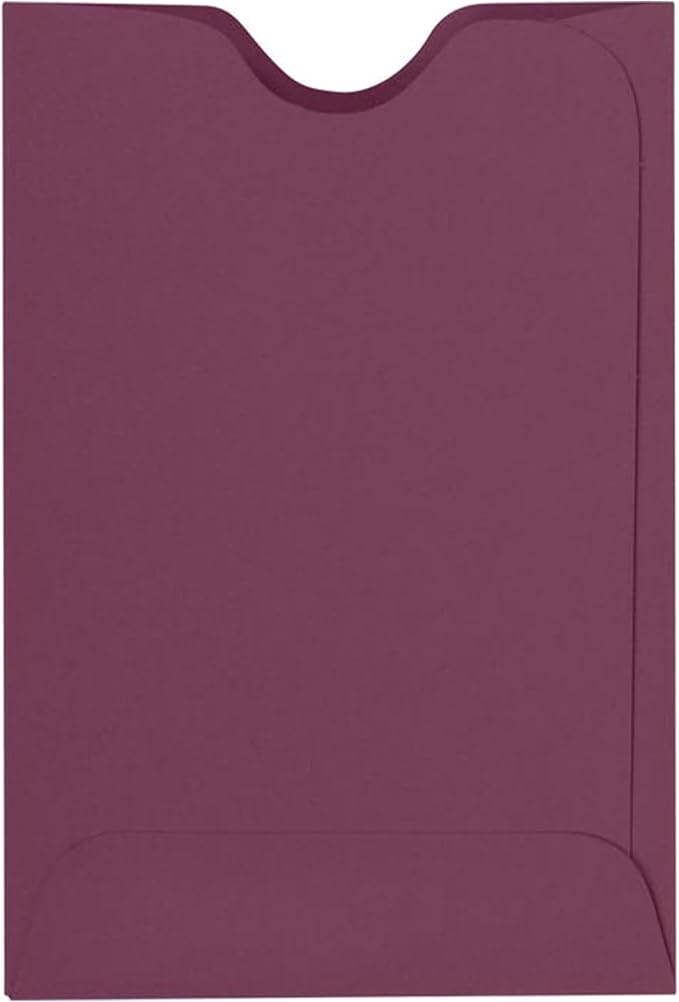 LUXPaper Credit Card Sleeves | 2 3/8" x 3 1/2" | Vintage Plum | 80lb. Text | 50 Qty