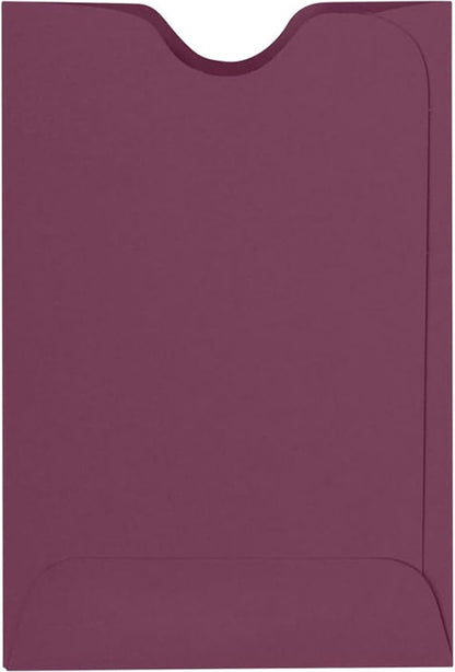 LUXPaper Credit Card Sleeves | 2 3/8" x 3 1/2" | Vintage Plum | 80lb. Text | 50 Qty