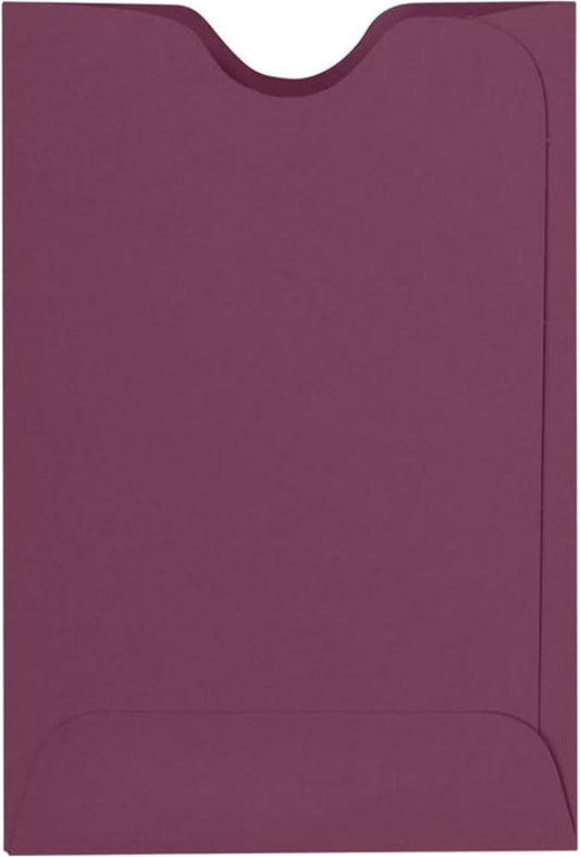 LUXPaper Credit Card Sleeves | 2 3/8" x 3 1/2" | Vintage Plum | 80lb. Text | 50 Qty