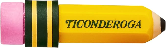 Ticonderoga My First Short Triangular Wood-Cased Pencils, 2 HB Soft, 12 Count Erasers, Pencil Shaped, 3-Pack Bundle