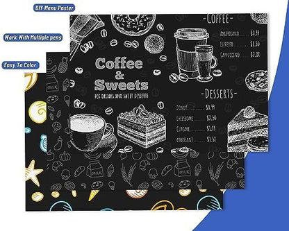 300 Sheets White Black Card Stock Paper,8.5 x 11 Inch Cardstock Paper,180gsm/65lb Thick Cardstock Printer Paper, Blank Heavy Card Paper for Invitations, Greeting Cards Making, Postcards