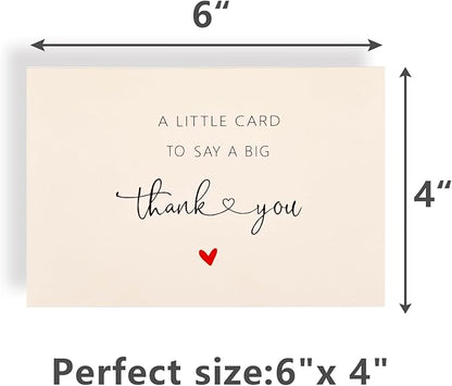 48 Pack Thank You Cards with Envelopes & Stickers, 4×6 Cute Blank Greeting Cards for Baby Shower & Wedding，Boxed Bulk Thank You Notes for Graduation Teachers Business Coworker Employee Appreciation