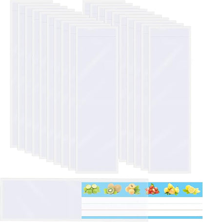 40 PCS Nameplate Pocket Adhesive Desk Nameplates Name Tag Pocket 10.3x3.15 Inch(Thickness 4mil)