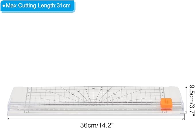 PATIKIL 12 Inch Paper Trimmer, A4 Size Portable Paper Cutter Slicer Scrapbooking Tool with Cutter Head Blade for Craft Paper Photo Cardstock, White