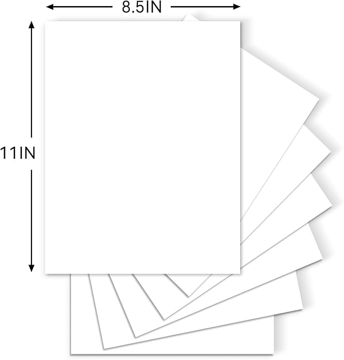25Sheets White Cardstock Paper, 8.5 x 11 Card stock for Cricut, Thick Construction Paper for Card Making, Scrapbooking, Craft 90 lb / 250 gsm