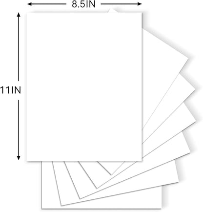 25Sheets White Cardstock Paper, 8.5 x 11 Card stock for Cricut, Thick Construction Paper for Card Making, Scrapbooking, Craft 90 lb / 250 gsm
