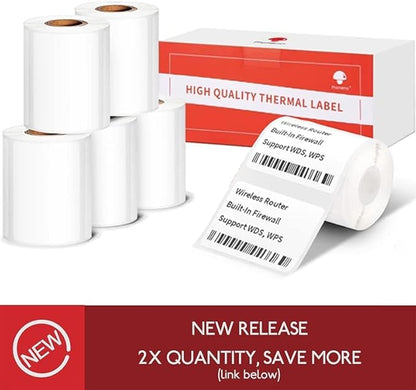 [100 pcs] Phomemo Labels for M220 M221 M250 M260 M200, 2.75''x3.15''(70x80mm), Original, Square,White,100 Labels/Roll, Self-Adhesive Thermal, for Clothing, Logo, Ingredient, Barcode, Address