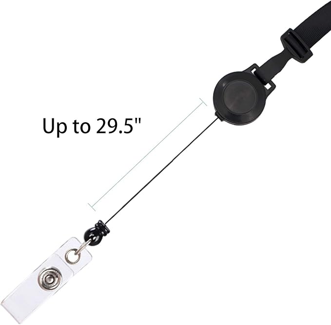 2 Pack Retractable Breakaway Lanyard with ID Badge Holder, Safety Breakaway Buckle, Adjustable Carabiner, Dual Independent Waterproof Zip Card Holder, 2-in-1 Wearing Combination