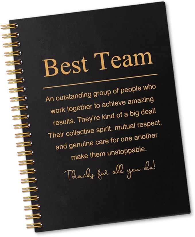 Best Team 160 Blank Pages Spiral Notebook, Team Appreciation Gifts, Employee Thank You Gifts, Teamwork Gifts for Staff, Team Notebooks for Employees, Team Member Gifts for Coworkers E