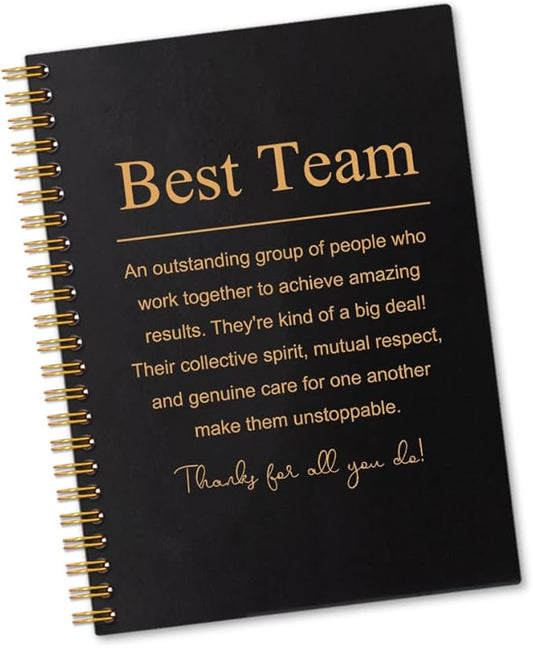 Best Team 160 Blank Pages Spiral Notebook, Team Appreciation Gifts, Employee Thank You Gifts, Teamwork Gifts for Staff, Team Notebooks for Employees, Team Member Gifts for Coworkers E