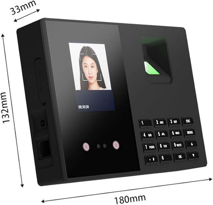 BISOFICE Time Attendance Face Recognition Time Clock Support Fingerprint Password Palm Print Facial Fast Recognition for Employees USB Port Data Management Device Suitable for Office Small Business